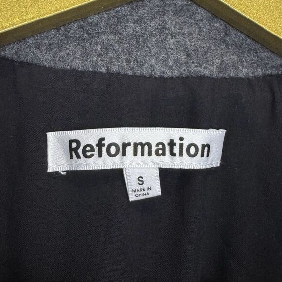 NWOT Reformation Wayne Coat Size Small Gray Wool Blend Long Line Single Breasted - Picture 9 of 11